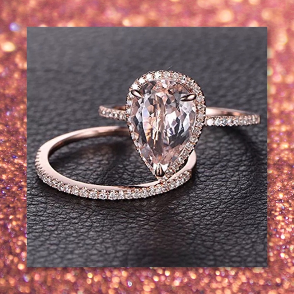 5⭐️RATED 2 Left🆕2pc Pear Shape Rose Gold Filled - Picture 4 of 4